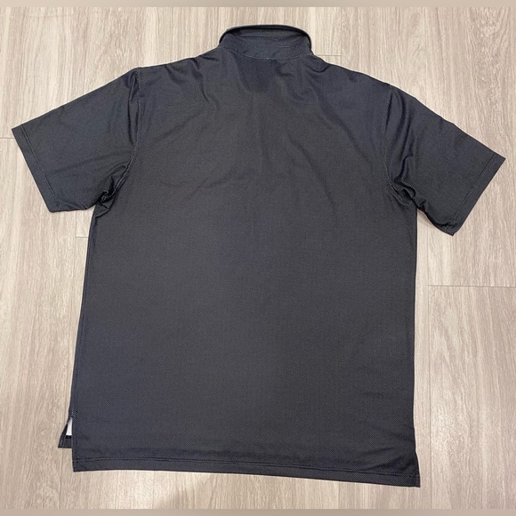 Peter Millar Polo Shirt Mens XL Black Summer Comfort Golf Stretch Striped Dots - Picture 5 of 7